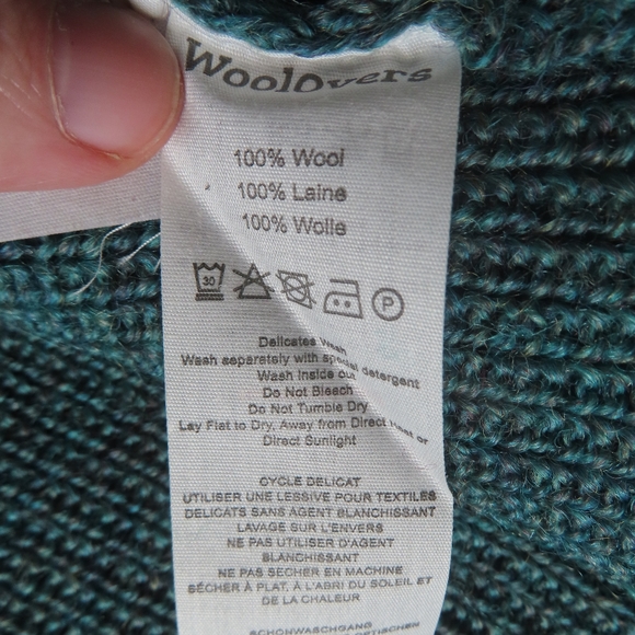 woolovers 100% Pure Wool Hill Walker Sweater XL petrol Marl NWT - Picture 4 of 7